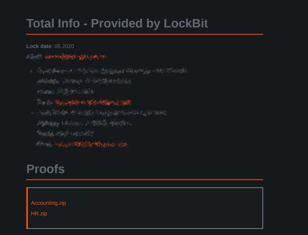 LockBit盜來的數據放在Maze的網站